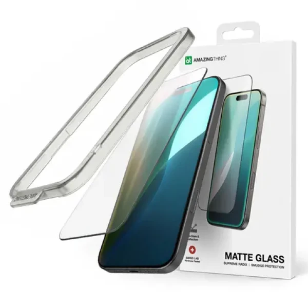 AmazingThing Titan Matte Glass / Ochranné sklo / Apple iPhone 16 Pro / Matný povrch