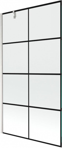 MEXEN/S - Next vanová zástěna FIX 100 x 150, černá vzor, nikl kartáčovaná 895-100-000-00-77-97