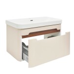 Koupelnová skříňka s umyvadlem SAT Fusion 77,5x43x45 cm pískově béžová mat SATFUSION80BEMW SATFUSION80BEMW