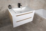 SAPHO - WAVE umyvadlová skříňka 79,7x45x47,8cm, bílá/dub cuneo WA080-3025