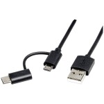 Roline USB kabel USB 2.0 USB-A zástrčka, USB-C ® zástrčka, USB Micro-B zástrčka 1.00 m černá 11.02.8328
