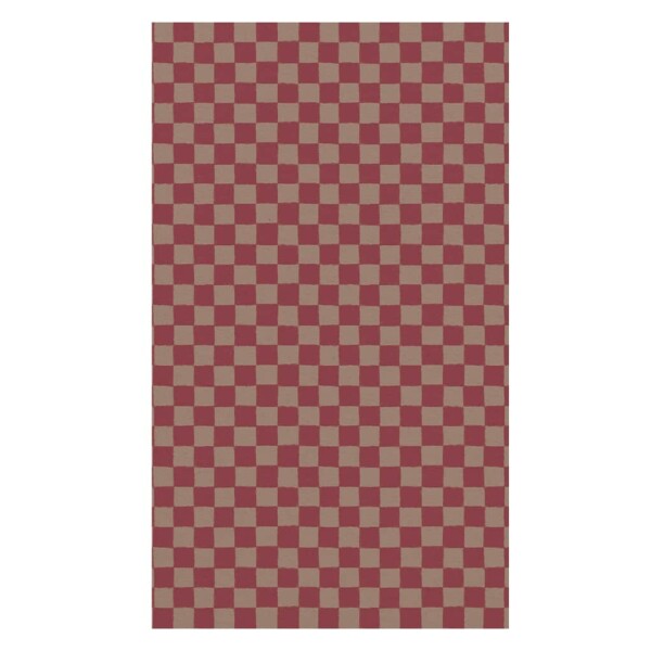 Maileg Balicí papír Checker Powder/Red – 10 m, červená barva, papír