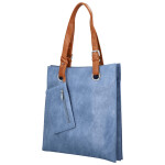 Módní dámská koženková kabelka na rameno Paytona, džínově modrá