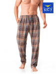 Pánské pyžamové kalhoty Key MHT 421 B23 M-2XL Hnědá M