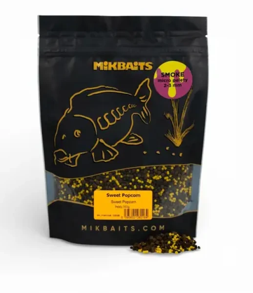 Mikbaits SMOKE micro pellets Sweet Popcorn / Pelety / 350 g / 2–3 mm (MP0058)