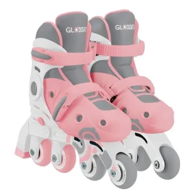 GLOBBER Inline brusle Learning Skates 2v1 pastelově růžová, vel. 30-33 / 2v1 paralelní/inline / TPR brzda / 5+ (783-210)