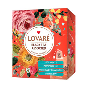 LOVARÉ Black Tea Assorted, kolekce čajů (32 sáčků)