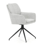 Židle jídelní, krémová látka, noha černý kov, otočný mechanismus 360°