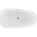 MEXEN/S - Giada volně stojící vana 170 x 90, bílá lesk, sifon a přepad grafit kartáčovaná 52741709000-66