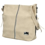 Módní dámská koženková crossbody kabelka Salah, béžová