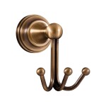 RAV Slezák - MORAVA RETRO - Koupelnový doplněk Věšáček trojitý, Stará mosaz (Bronz) MKA0105SM MKA0105SM