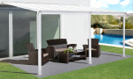 Hliníková pergola LanitPlast Wall 43 FSX bílá + čirý PC