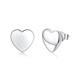 LUNICA Stříbrné puzetové náušnice SRDCE 0810