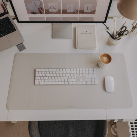 Eulenschnitt Podložka na pracovní stůl Heart Cream 80 x 40 cm, krémová barva, textil