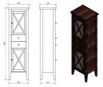 SAPHO - CROSS skříňka vysoká 49x170x39cm, levá, buk CR314