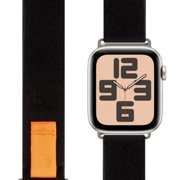OBAL:ME Textilní Řemínek pro Apple Watch 42-49mm M-L Black/Orange (57983126806)