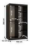 Šatní skříň Abi Zaluzja 3 Rozměry: 250 cm, Barva korpusu + barva dveří: Bílá + Bílá