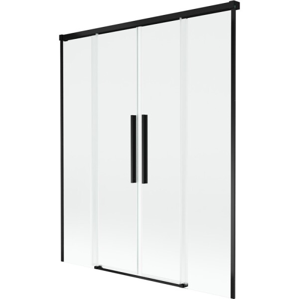 MEXEN/S - Rox vanová zástěna 2-křídlová posuvná 150 x 150, transparent, černá 8C9-150-002-70-00