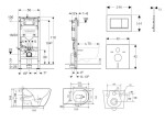 GEBERIT - Duofix Set předstěnové instalace, klozetu Gaia a sedátka softclose, tlačítko Sigma30, matná černá/černá SANI11CA5106B