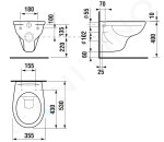 JIKA - Dino Závěsné WC se sedátkem SoftClose, Rimless, Dual Flush, bílá H8603770000001