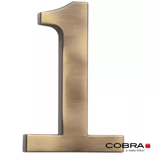 Cislo 3D bronz cesany 1 - 5 cm