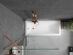 MEXEN/S - Next vanová zástěna FIX 90 x 150, transparent, měď kartáčovaná 895-090-000-00-00-65