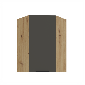 Horní rohová skříňka Aria 60x60 GN-90 1F (45°) Barva korpusu: Dub artisan, Barva dvířek: GR - Graphite AFM