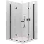 CERANO - Sprchový kout Volpe Duo L/P - 6 mm - černá matná, transparentní sklo - 80x70x190 - zalamovací CER-480145