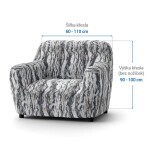 Bielastické potahy OCEANO NOVÉ šedo-modré křeslo (š. 60 - 110 cm)