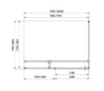 CERSANIT - Sprchový kout JOTA s panty, černý, 100x80x195, levý, čiré sklo S160-034