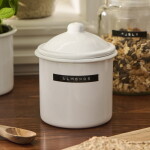 Ib Laursen Smaltovaná dóza White 13 cm, bílá barva, smalt