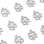Přívěsek z nerezové oceli - čtyřlístek - 10 x 8 x 1 mm - 1 ks