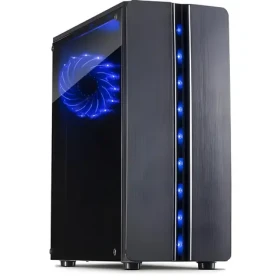 Inter-Tech Thunder černá / Počítačová skříň / Mini Tower / prosklená bočnice / 120mm LED ventilátor (88881309)