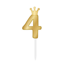 SVÍČKA zlatá s korunkou ČÍSLO 4 - Albi