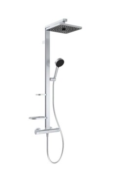 IDEAL STANDARD - Ceratherm ALU+ Sprchový set s termostatem, 26x26 cm, 2 proudy, stříbrná BE210SI