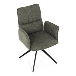 Židle jídelní, zelená látka, 360° vratný mechanismus, černý kov