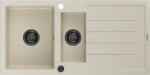 MEXEN/S - Andres granitový dřez s odkapávačem 1000 x 500 mm, béžová, černý sifon 6515101510-69-B