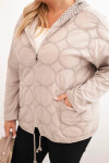 Dámská mikina Plus Size bavlněná na zip béžová UNI