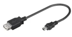 MicroConnect kabel USB2.0 A (F) - miniUSB B (M) 0.2m černá / 480Mbit/s (USBAFBM)