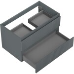 MEXEN/S - Rivel koupelnová skříňka pod umyvadlo 80, 2 zásuvky, reliéf , grafit mat 91A20-08047-2-BFF66