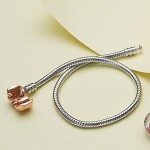 Emporial stříbrný náramek na přívěsky Rose gold 14k růžové zlato 4013 Velikost: 19 cm