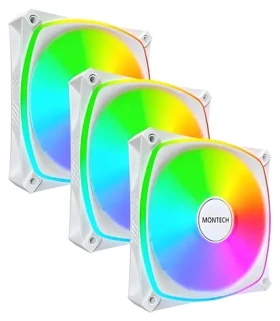Montech RX120 PRO bílá / Ventilátor PC skříně / 120 mm / ARGB / PWM / 3 ks v balení (RX120 PRO WHITE 3 IN 1)