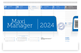 Stolní kalendář Graspo 2024 - Maxi Manager modrý