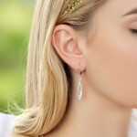 Stříbrné visací náušnice se zirkony Nathalie - stříbro 925/1000, Stříbrná