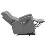 Polohovací křeslo, elektrické zabudované ovládání, šedá, látka, TV-929 GREY2