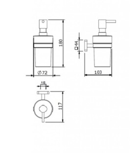 KLUDI - Vela S Dávkovač mýdla s držákem, sklo/chrom 2597605