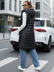 Dámská prošívaná vesta s kapucí černá FashionStreet TY5255 L