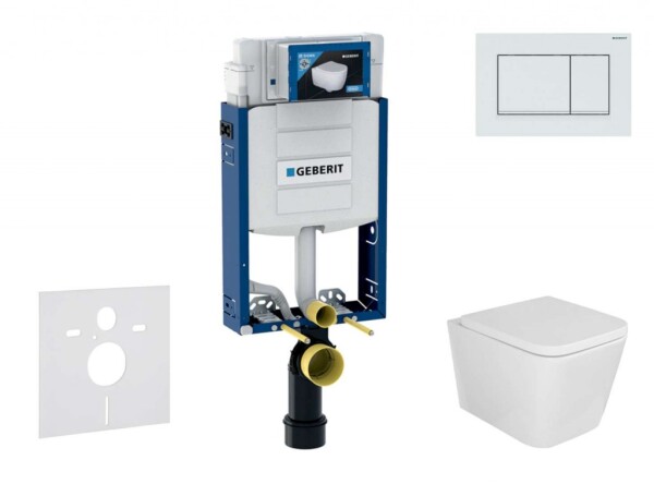 GEBERIT - Kombifix Set předstěnové instalace, klozetu Arkas I a sedátka softclose, tlačítko Sigma30, bílá/bílá mat SANI15CA3133