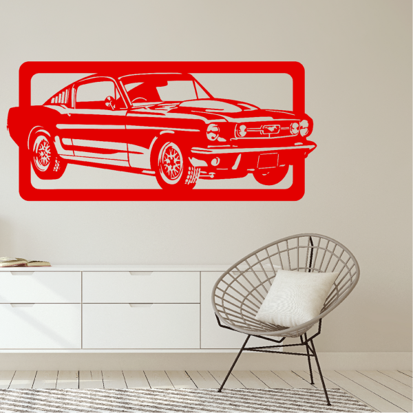 Samolepka Ford Mustang Barva: červená, Velikost: 80 x 37 cm