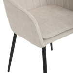 Židle jídelní, krémová látka, černý kov